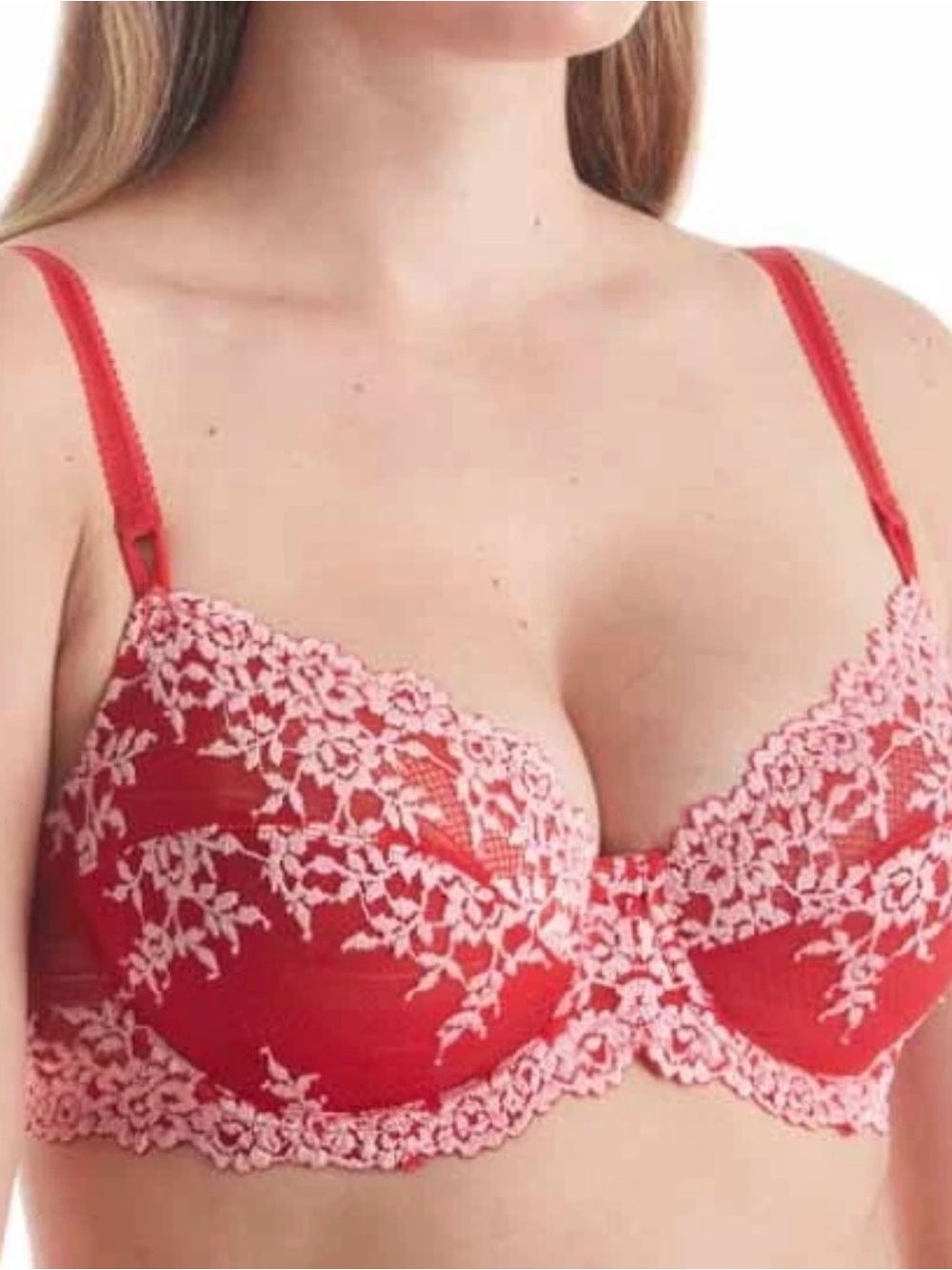 Wacoal Embrace Lace Underwire Red Bra Size 36C